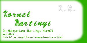 kornel martinyi business card