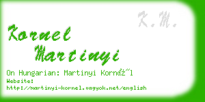 kornel martinyi business card